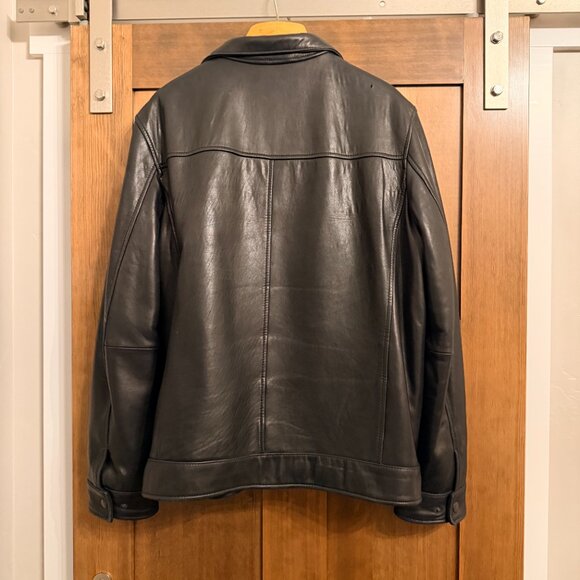 TOMMY HILFIGER Men's Leather Bomber Jacket ~ Size L - Picture 10 of 11